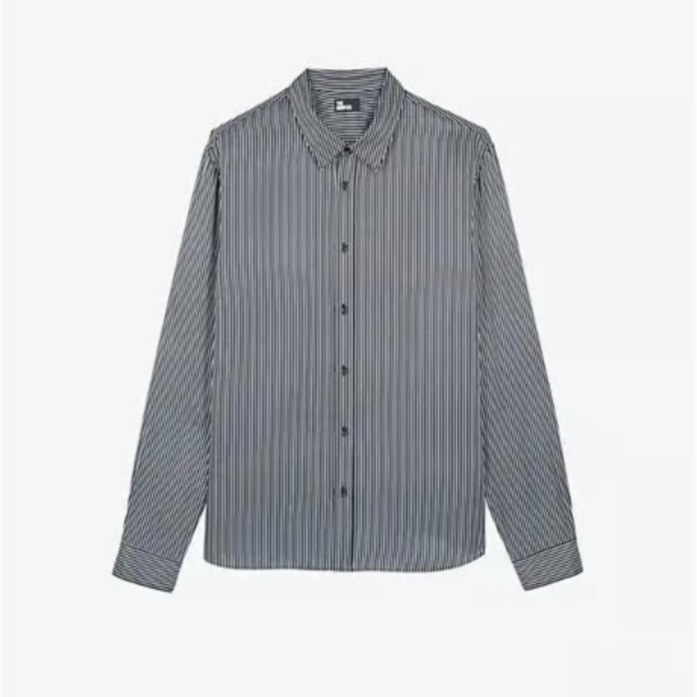 Men's THE KOOPLES
Stripe-Pattern Regular-Fit Silk-Blend Shirt L